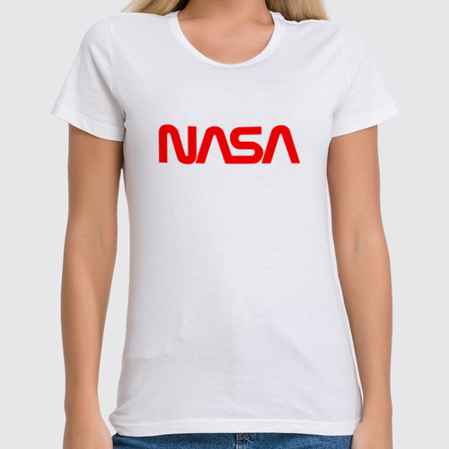 Заказать женскую футболку в Москве. Футболка классическая NASA  от DESIGNER   - готовые дизайны и нанесение принтов.