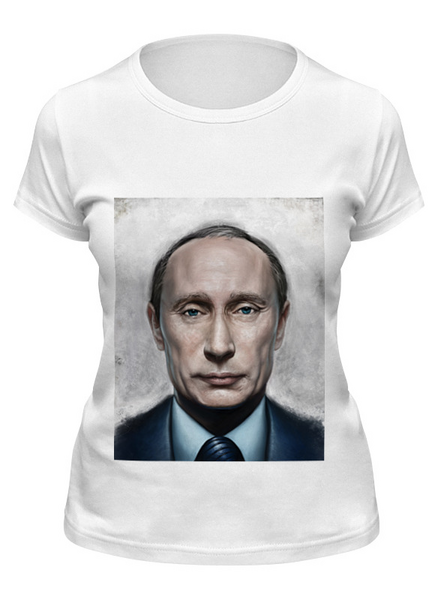 Заказать женскую футболку в Москве. Футболка классическая путин от niggalay - готовые дизайны и нанесение принтов.