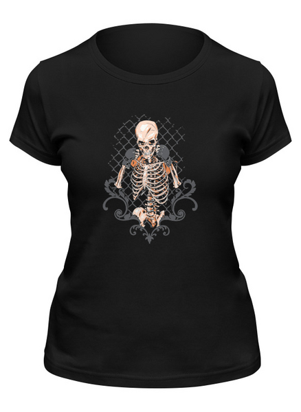 Заказать женскую футболку в Москве. Футболка классическая Скелет арт от T-shirt print  - готовые дизайны и нанесение принтов.