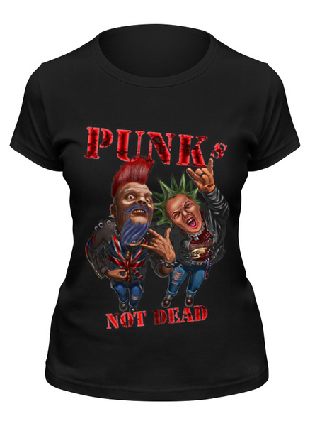 Заказать женскую футболку в Москве. Футболка классическая Punks Not Dead от Leichenwagen - готовые дизайны и нанесение принтов.