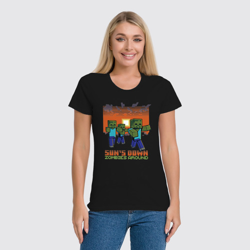Заказать женскую футболку в Москве. Футболка классическая Зомби от PrintGamer  - готовые дизайны и нанесение принтов.