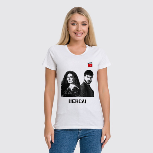 Заказать женскую футболку в Москве. Футболка классическая Hercai от dezolyator3@yandex.ru - готовые дизайны и нанесение принтов.