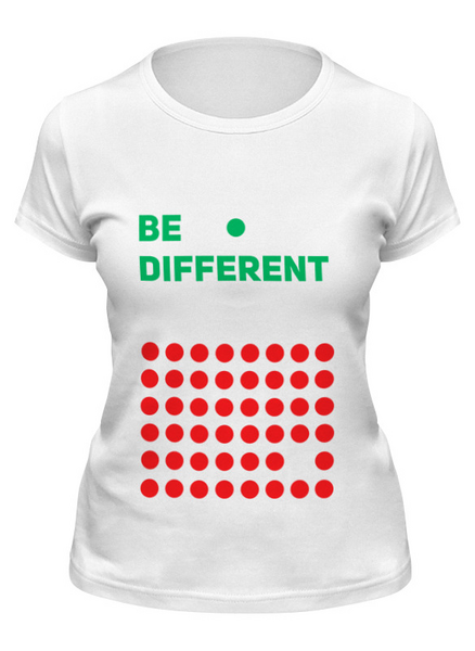 Заказать женскую футболку в Москве. Футболка классическая Be different от AstArt - готовые дизайны и нанесение принтов.