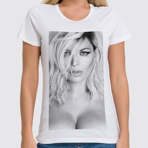 Заказать женскую футболку в Москве. Футболка классическая Fergie от Vladec11 - готовые дизайны и нанесение принтов.