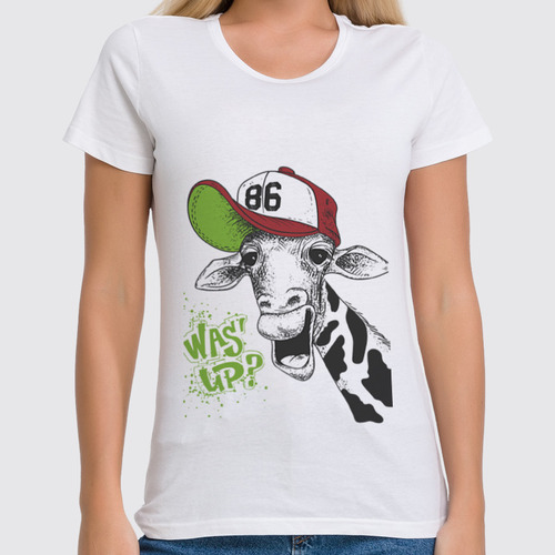 Заказать женскую футболку в Москве. Футболка классическая Wa up? от fairpoker@mail.ru - готовые дизайны и нанесение принтов.