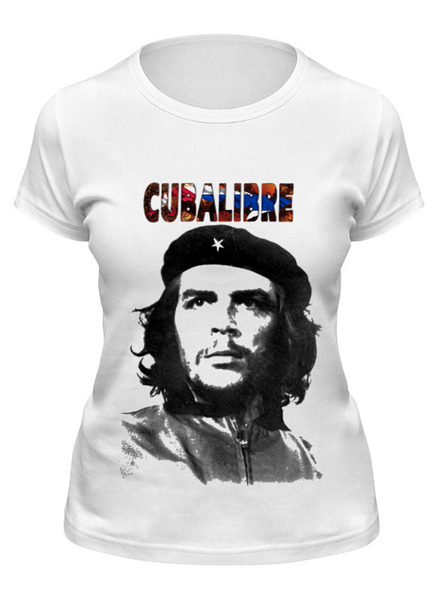Заказать женскую футболку в Москве. Футболка классическая Cuba libre, Hasta La. Victoria Siempre! от madw - готовые дизайны и нанесение принтов.