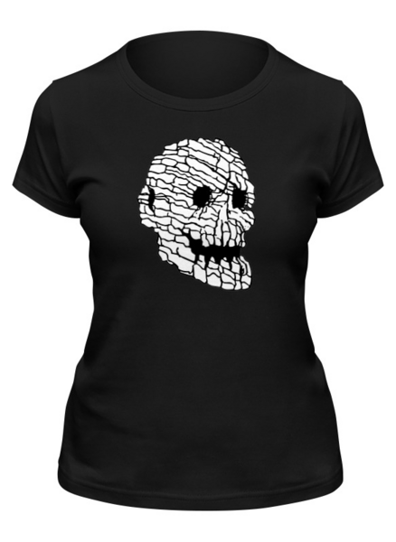 Заказать женскую футболку в Москве. Футболка классическая ROCK SKULL от cooldesign  - готовые дизайны и нанесение принтов.