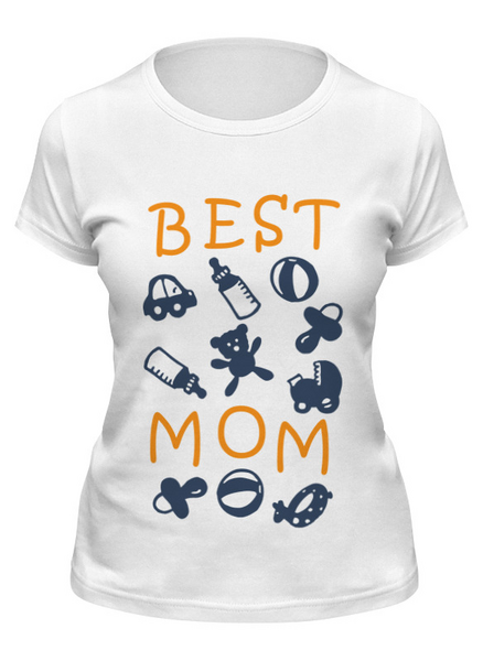 Заказать женскую футболку в Москве. Футболка классическая Best Mom от litium - готовые дизайны и нанесение принтов.