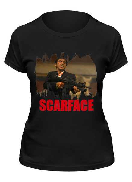 Заказать женскую футболку в Москве. Футболка классическая SCARFACE от creativemen - готовые дизайны и нанесение принтов.