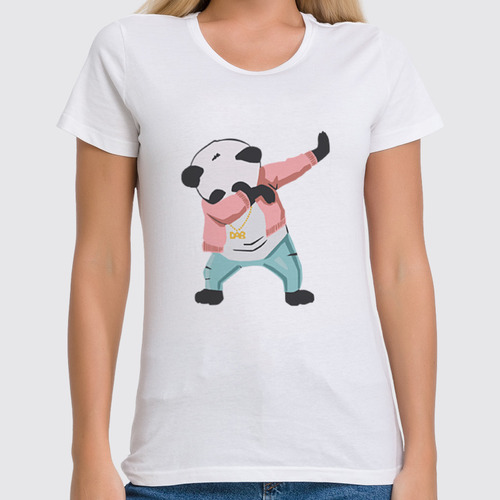 Заказать женскую футболку в Москве. Футболка классическая панда даб  от cherdantcev - готовые дизайны и нанесение принтов.
