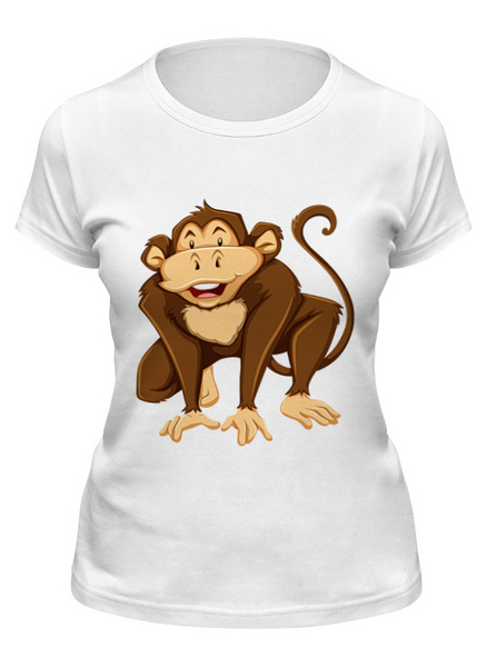 Заказать женскую футболку в Москве. Футболка классическая Обезьяна от icase - готовые дизайны и нанесение принтов.