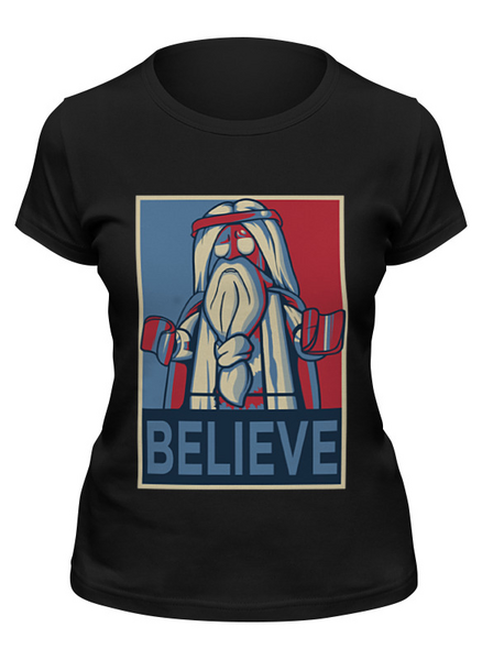 Заказать женскую футболку в Москве. Футболка классическая Believe от printik - готовые дизайны и нанесение принтов.