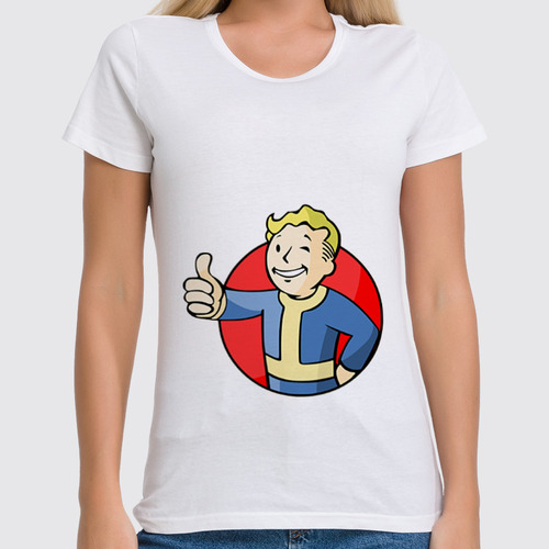 Заказать женскую футболку в Москве. Футболка классическая Vault Boy от YellowCloverShop - готовые дизайны и нанесение принтов.