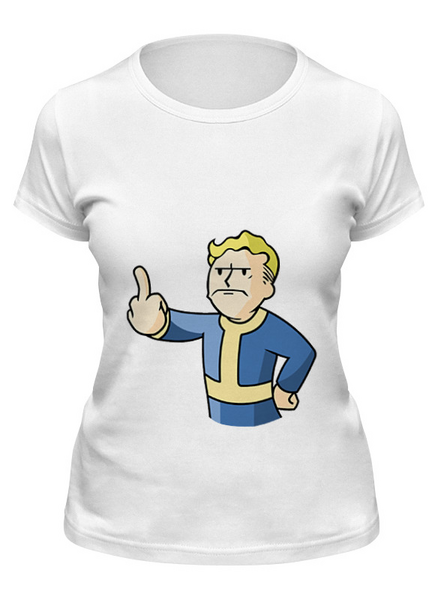 Заказать женскую футболку в Москве. Футболка классическая Vault Boy от YellowCloverShop - готовые дизайны и нанесение принтов.