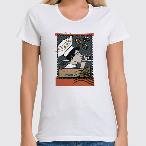 Заказать женскую футболку в Москве. Футболка классическая Марка от Olga Tikhonova - готовые дизайны и нанесение принтов.