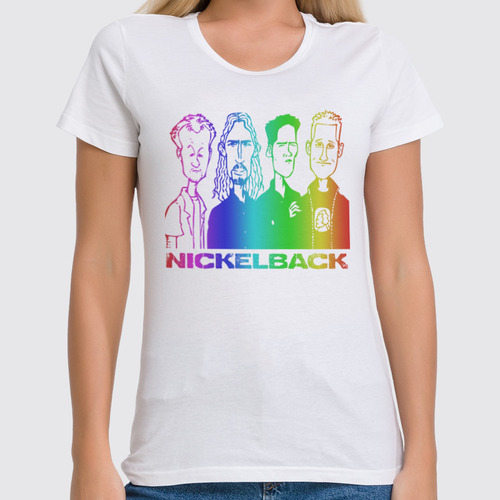 Заказать женскую футболку в Москве. Футболка классическая Nickelback  от balden - готовые дизайны и нанесение принтов.