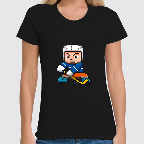 Заказать женскую футболку в Москве. Футболка классическая Хоккеист   от T-shirt print  - готовые дизайны и нанесение принтов.