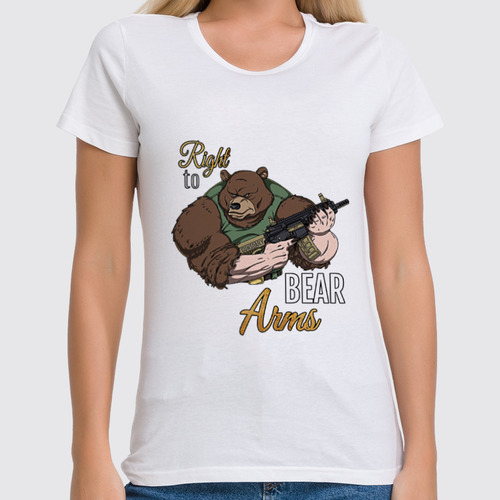 Заказать женскую футболку в Москве. Футболка классическая Bear Arms от Leichenwagen - готовые дизайны и нанесение принтов.