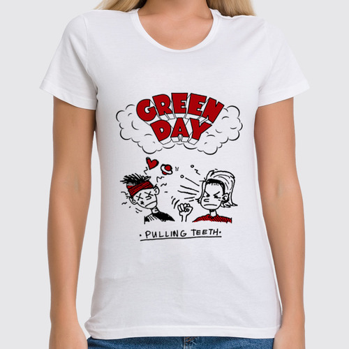 Заказать женскую футболку в Москве. Футболка классическая Green Day от geekbox - готовые дизайны и нанесение принтов.