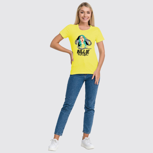 Заказать женскую футболку в Москве. Футболка классическая Billie Eilish( Билли Айлиш)      от T-shirt print  - готовые дизайны и нанесение принтов.
