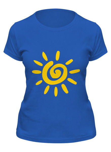 Заказать женскую футболку в Москве. Футболка классическая Солнце - Sun от trend - готовые дизайны и нанесение принтов.