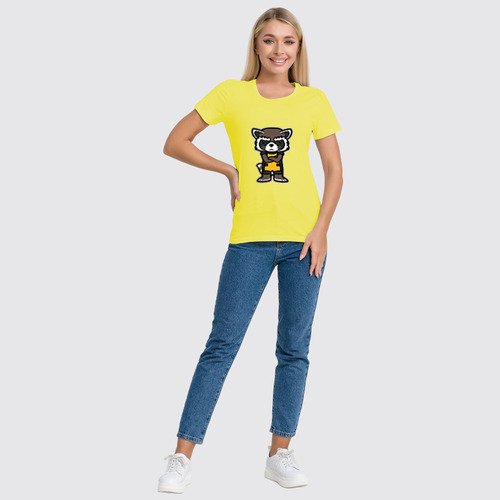 Заказать женскую футболку в Москве. Футболка классическая Енот  от T-shirt print  - готовые дизайны и нанесение принтов.