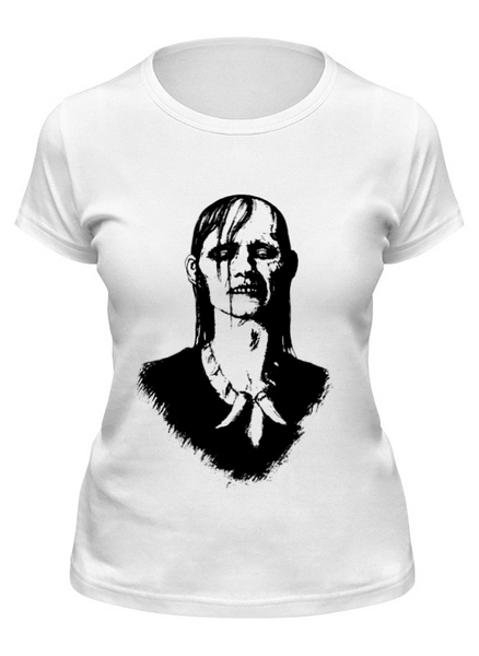 Заказать женскую футболку в Москве. Футболка классическая Zombie (зомби) от Илья Щеблецов - готовые дизайны и нанесение принтов.