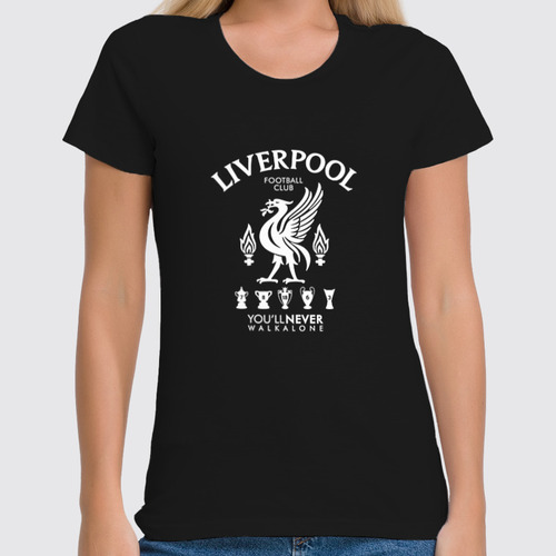 Заказать женскую футболку в Москве. Футболка классическая Ливерпуль от geekbox - готовые дизайны и нанесение принтов.