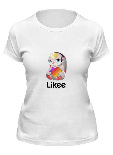 Заказать женскую футболку в Москве. Футболка классическая Likee от THE_NISE  - готовые дизайны и нанесение принтов.