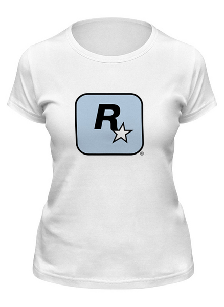 Заказать женскую футболку в Москве. Футболка классическая Rockstar Light-Blue от GOOD PRINT - готовые дизайны и нанесение принтов.