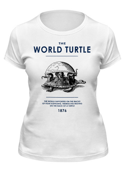 Заказать женскую футболку в Москве. Футболка классическая World turtle от Shdomon - готовые дизайны и нанесение принтов.