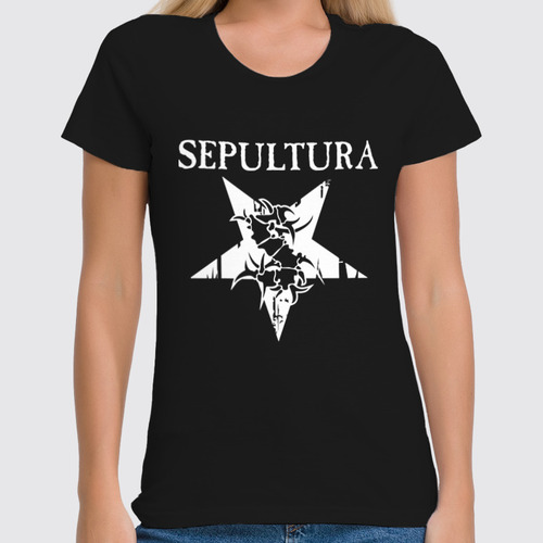 Заказать женскую футболку в Москве. Футболка классическая Sepultura от geekbox - готовые дизайны и нанесение принтов.