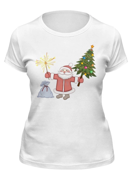 Заказать женскую футболку в Москве. Футболка классическая Дед мороз от Lot_ta  - готовые дизайны и нанесение принтов.