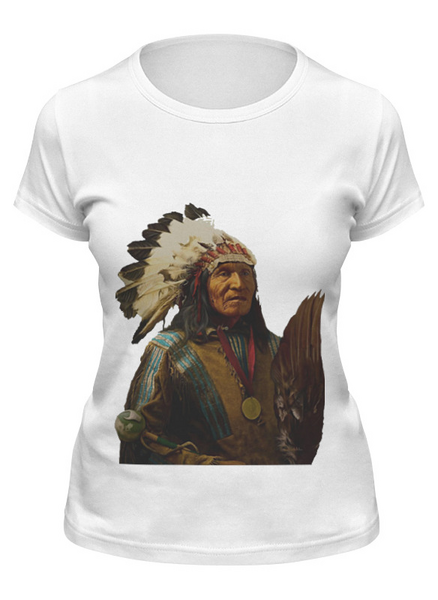 Заказать женскую футболку в Москве. Футболка классическая Native American от maxim ershov - готовые дизайны и нанесение принтов.