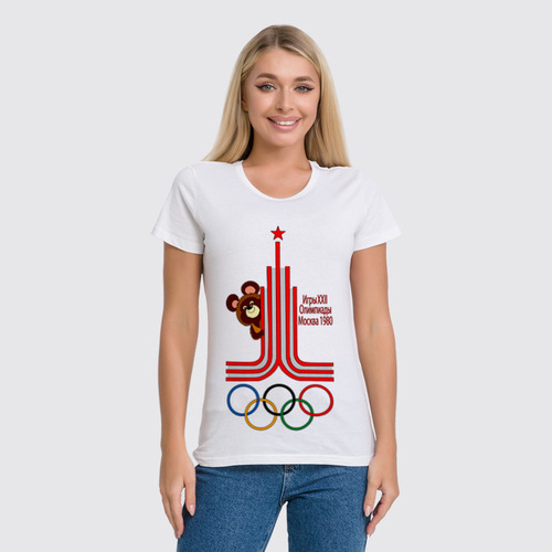 Заказать женскую футболку в Москве. Футболка классическая Олимпиада 1980 от balden - готовые дизайны и нанесение принтов.