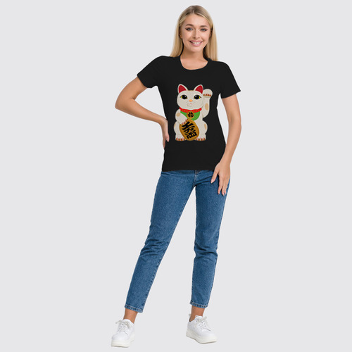 Заказать женскую футболку в Москве. Футболка классическая Lucky Cat от AG ART  - готовые дизайны и нанесение принтов.