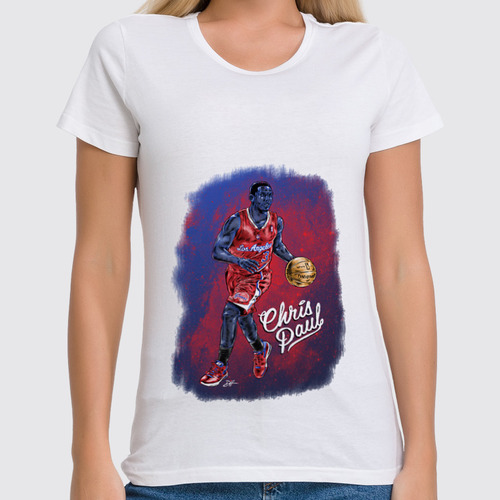 Заказать женскую футболку в Москве. Футболка классическая Американский баскетбол от Виктор Гришин - готовые дизайны и нанесение принтов.