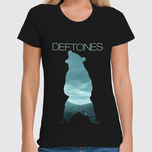 Заказать женскую футболку в Москве. Футболка классическая Deftones медведь от inPrintio - готовые дизайны и нанесение принтов.