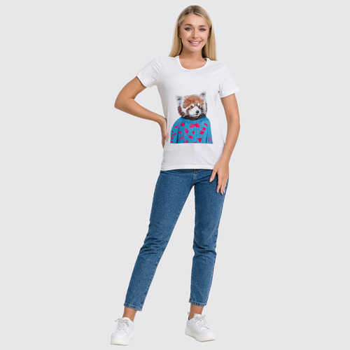 Заказать женскую футболку в Москве. Футболка классическая Красная панда от elia21 - готовые дизайны и нанесение принтов.