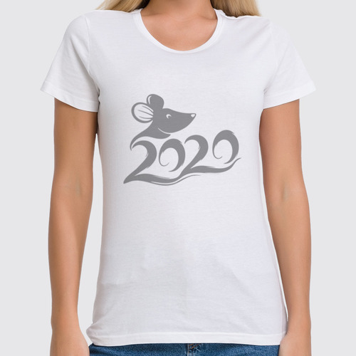 Заказать женскую футболку в Москве. Футболка классическая Год крысы   от T-shirt print  - готовые дизайны и нанесение принтов.