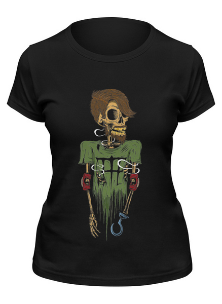 Заказать женскую футболку в Москве. Футболка классическая Skeleton Art от Leichenwagen - готовые дизайны и нанесение принтов.