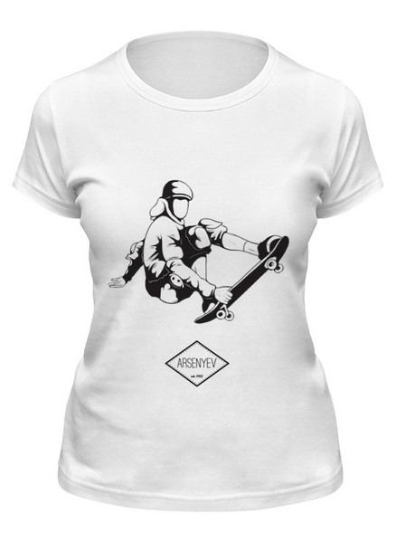Заказать женскую футболку в Москве. Футболка классическая ARSB Skate от ARSBOYZ BRAND - готовые дизайны и нанесение принтов.