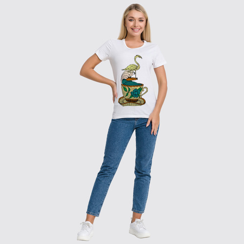 Заказать женскую футболку в Москве. Футболка классическая Фламинго от printik - готовые дизайны и нанесение принтов.