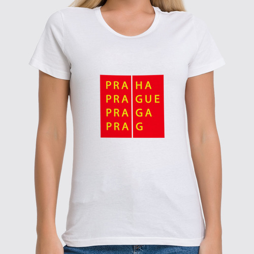 Заказать женскую футболку в Москве. Футболка классическая Прага от all1service - готовые дизайны и нанесение принтов.