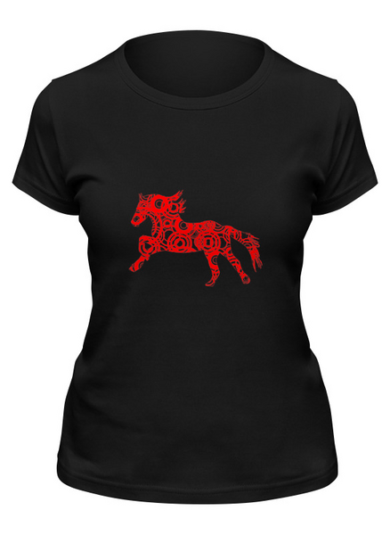 Заказать женскую футболку в Москве. Футболка классическая Horse Art от fanbeer@bk.ru - готовые дизайны и нанесение принтов.