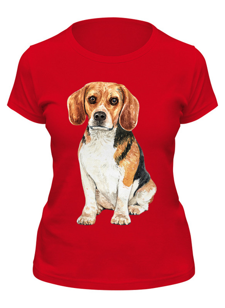 Заказать женскую футболку в Москве. Футболка классическая Dog Beagle от T-shirt print  - готовые дизайны и нанесение принтов.