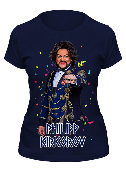 Заказать женскую футболку в Москве. Футболка классическая Philipp Kirkorov от balden - готовые дизайны и нанесение принтов.