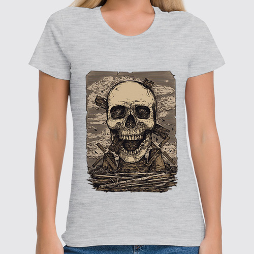 Заказать женскую футболку в Москве. Футболка классическая Skull Art от Leichenwagen - готовые дизайны и нанесение принтов.