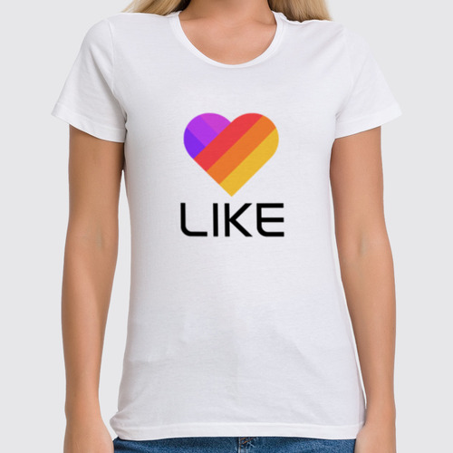 Заказать женскую футболку в Москве. Футболка классическая Like  от DESIGNER   - готовые дизайны и нанесение принтов.