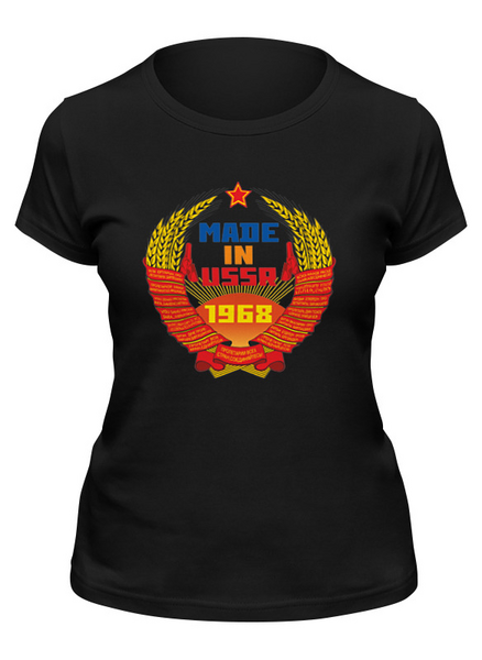 Заказать женскую футболку в Москве. Футболка классическая USSR 1968 от Djimas Leonki - готовые дизайны и нанесение принтов.